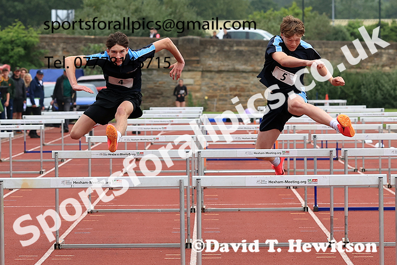 Boys hurdles, 2025 Northumberland Schools Track and Fields, Wentworth, Hexham. Photo: David T. Hewitson/Sports for All Pics
